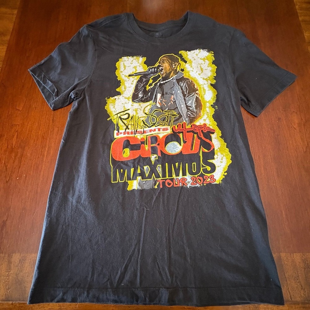 Travis Scott Utopia Circus Maximus Tour 2023 Shirt Black Rap Concert Tee